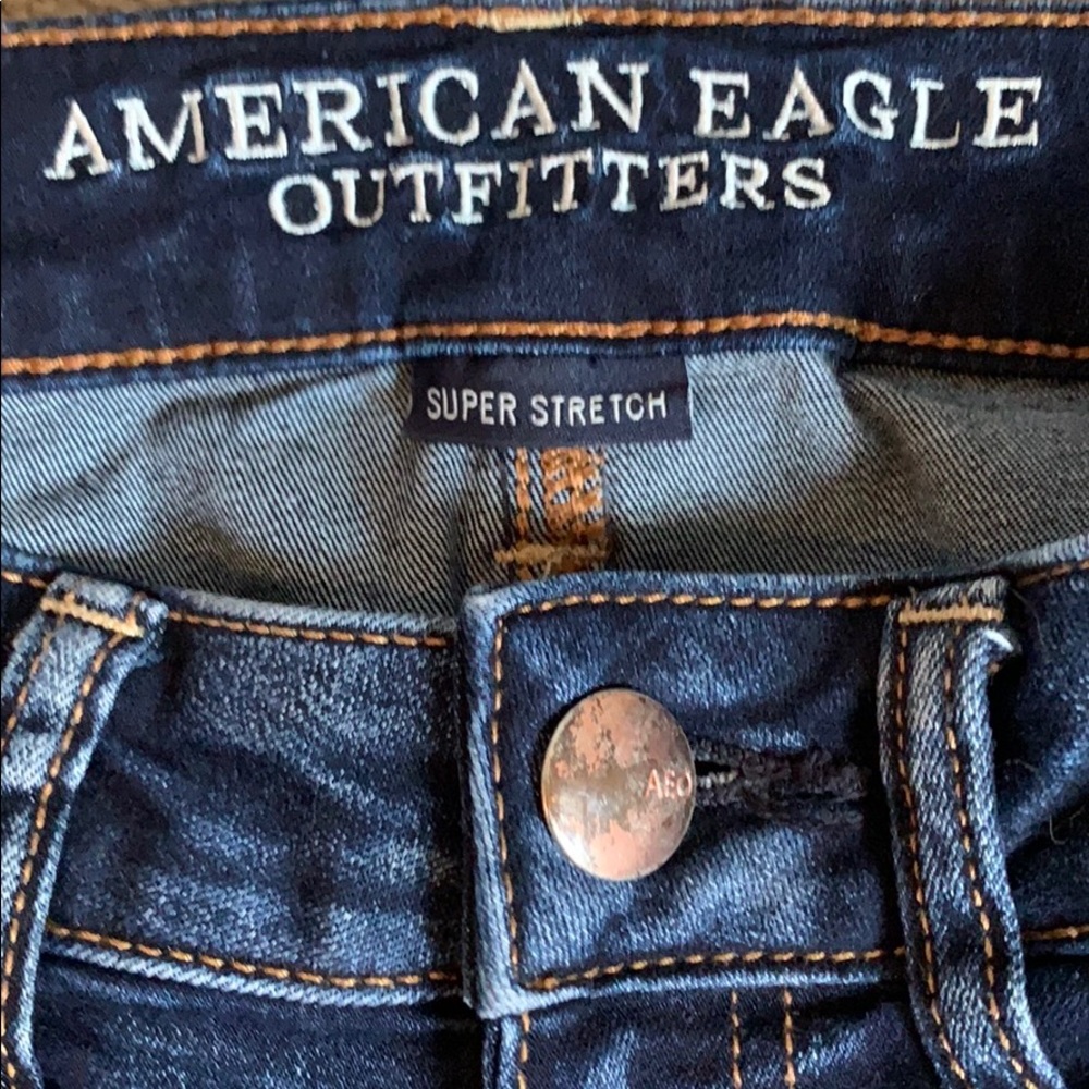 American Eagle Distressed Dark Wash Jegging Jeans